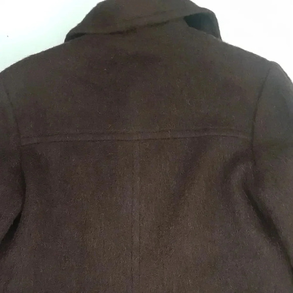 Vintage Olsen long button down Coat Sz M Brown 100% Wool Acetate Satin Linning - Picture 11 of 12